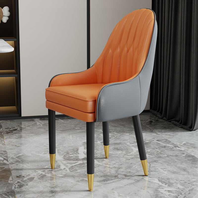 Chaises en métal de style scandinave, ensemble de chaises de cuisine et de salle à manger avec bras à dossier solide