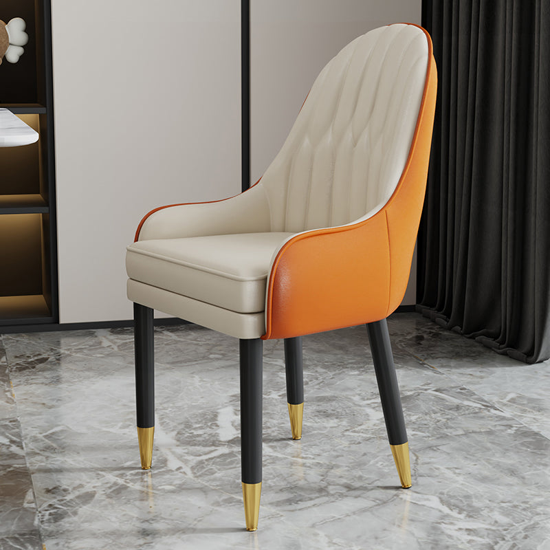 Chaises en métal de style scandinave, ensemble de chaises de cuisine et de salle à manger avec bras à dossier solide