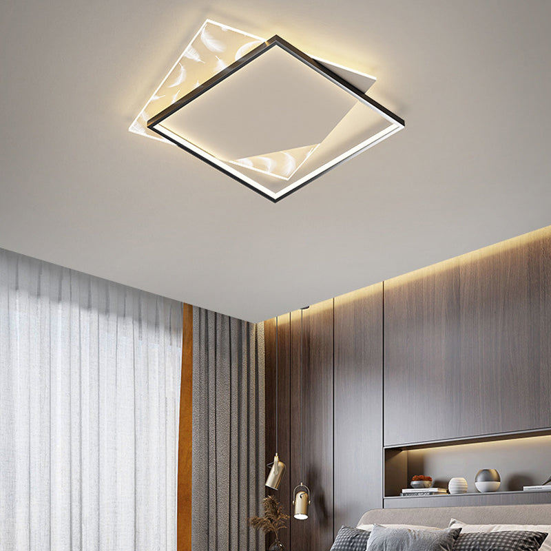 Simplicity Flush Mount Light Feather Pattern Metal Ceiling Light Fixtures