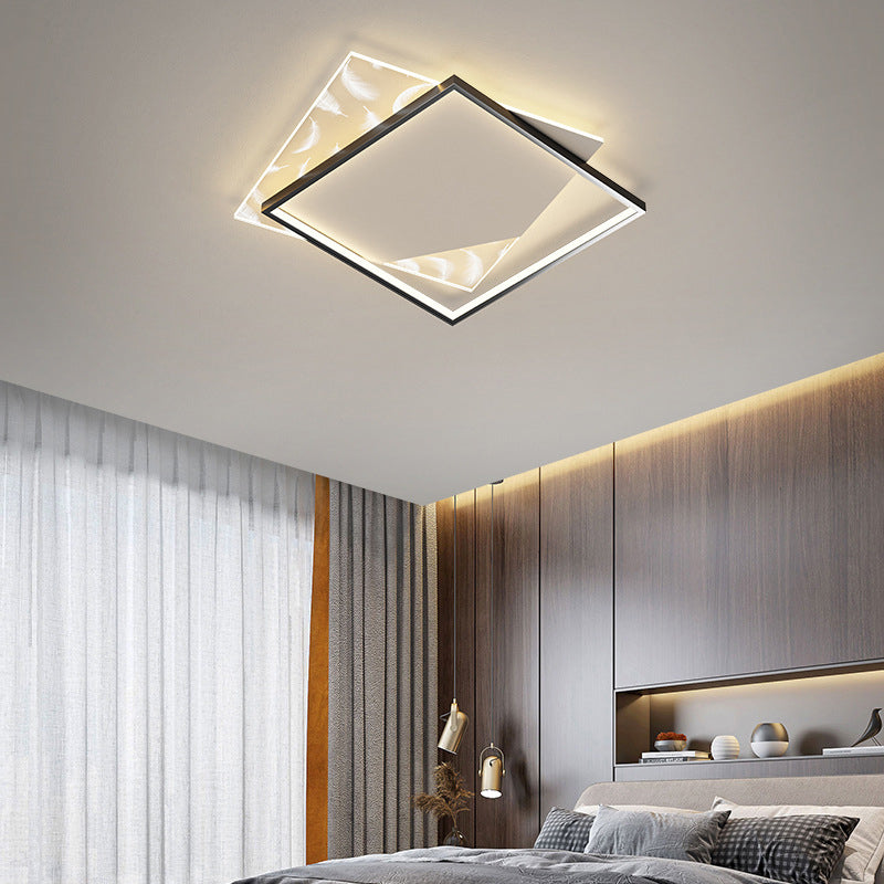 Simplicity Flush Mount Light Feather Pattern Metal Ceiling Light Fixtures