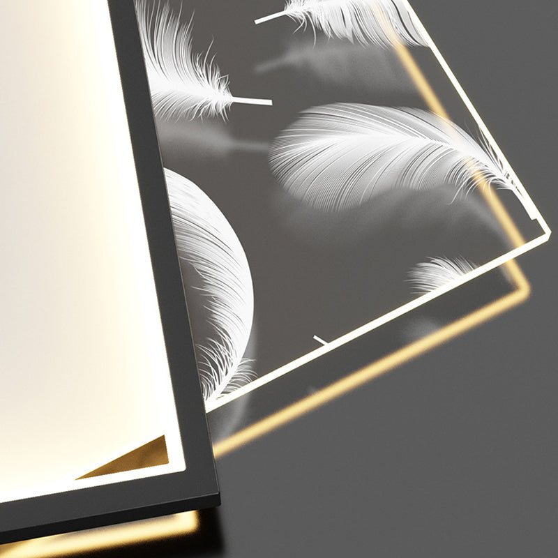 Simplicity Flush Mount Light Feather Pattern Metal Ceiling Light Fixtures