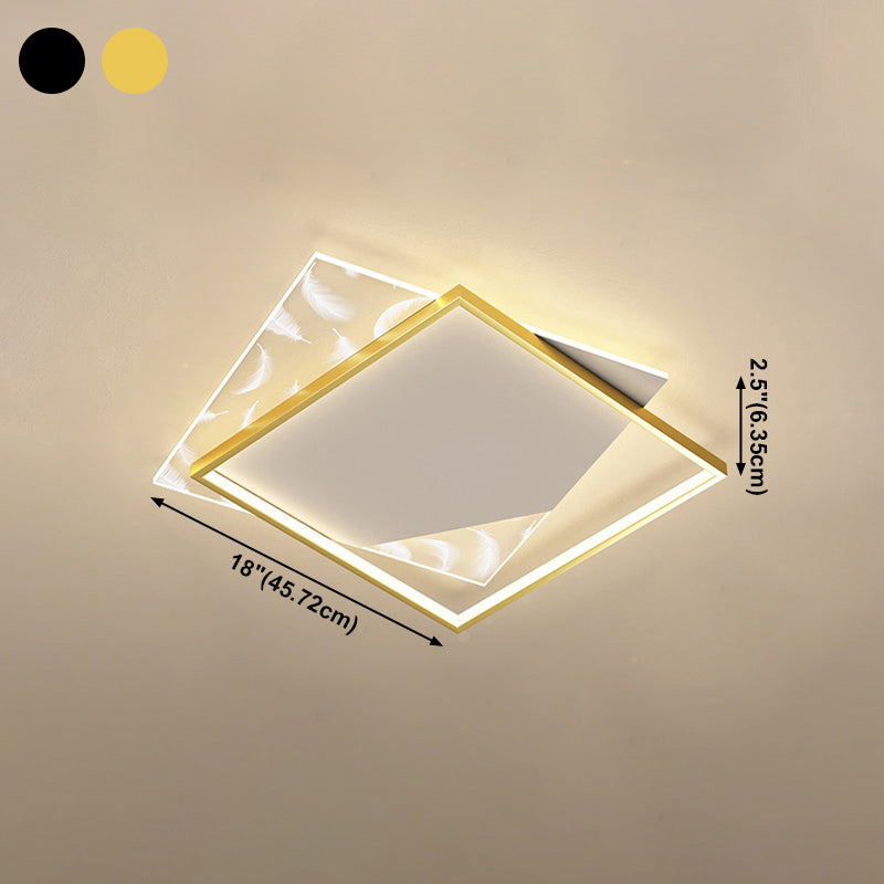 Simplicity Flush Mount Light Feather Pattern Metal Ceiling Light Fixtures