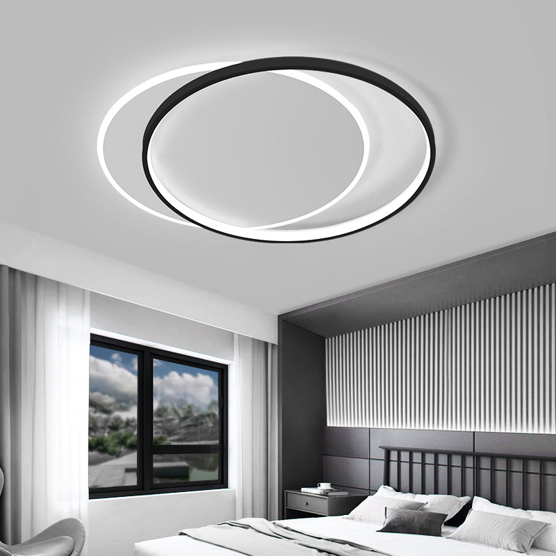 Double Ring LED Ceiling Light Fixtures Modern Flush Mount Light for Living Room