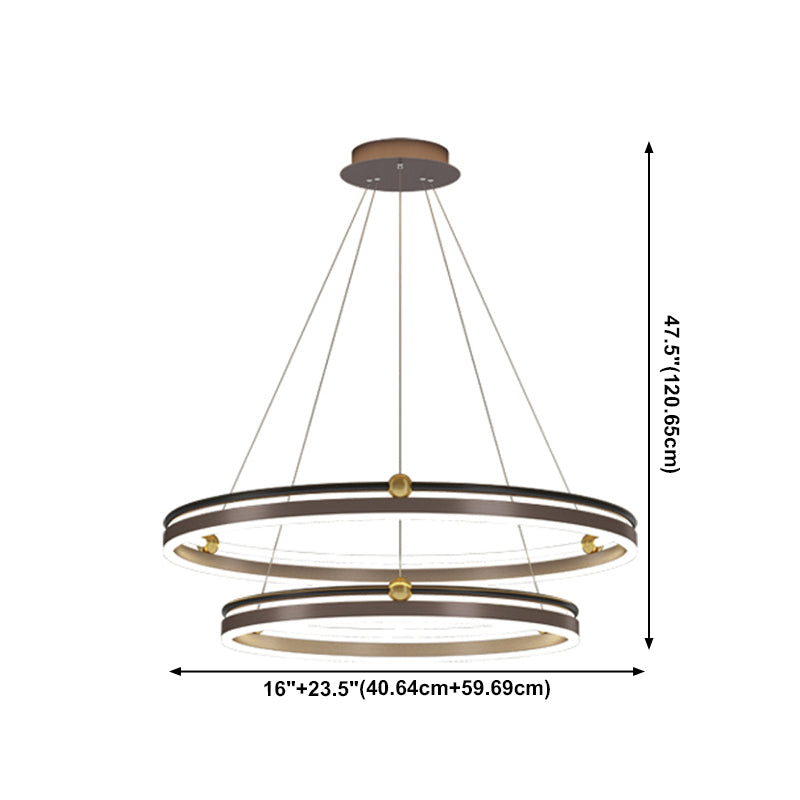 Modern Aluminum Chandelier Multi-Layer LED Chandelier Pendant Lamps for Living Room