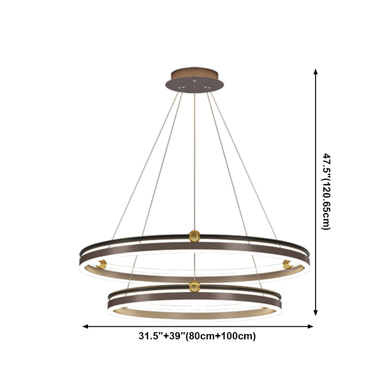 Modern Aluminum Chandelier Multi-Layer LED Chandelier Pendant Lamps for Living Room