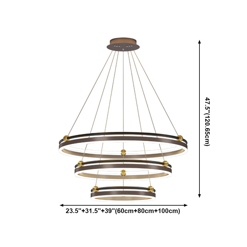 Modern Aluminum Chandelier Multi-Layer LED Chandelier Pendant Lamps for Living Room