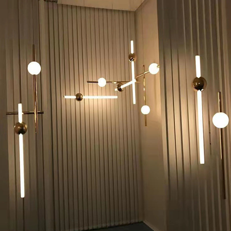 1 Licht hängende helle moderne Stil linearer Formglasanhängerlampe in Weiß