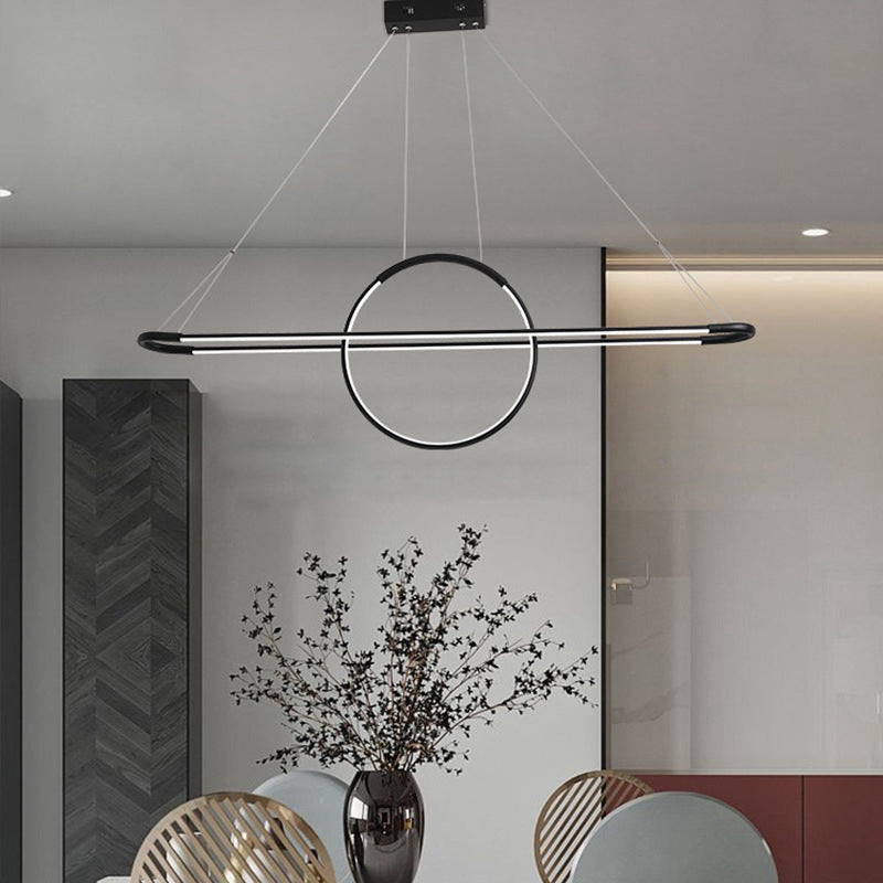 3-Light Island Light Modern Style Ring Shape Metal Pendant Lighting