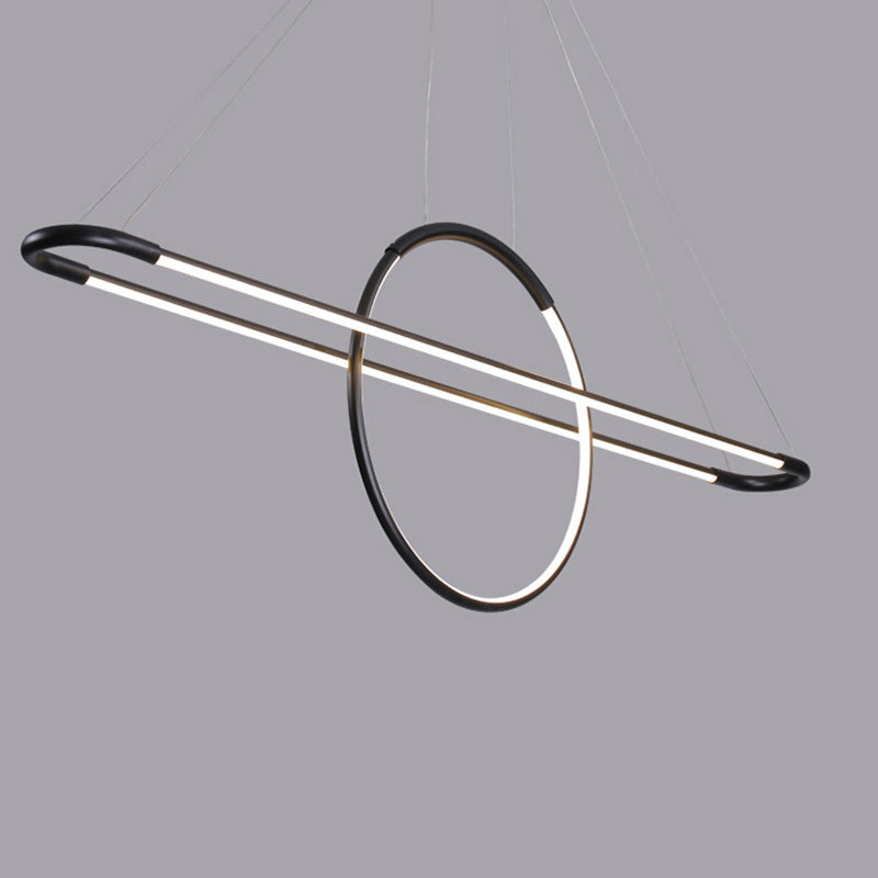 3-Light Island Light Modern Style Ring Shape Metal Pendant Lighting