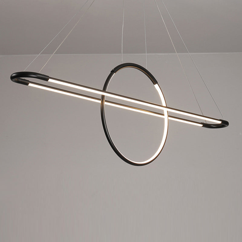 3-Light Island Light Modern Style Ring Shape Metal Pendant Lighting