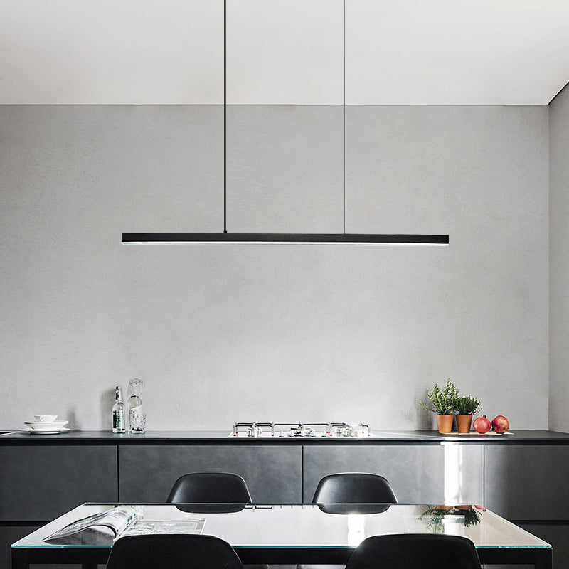 1 Light Modern Style LED Island Light Minimalism Linear Hanging Lighting Fixture