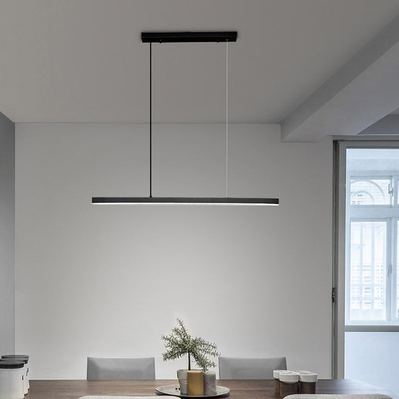 1 Light Modern Style LED Island Light Minimalism Linear Hanging Lighting Fixture