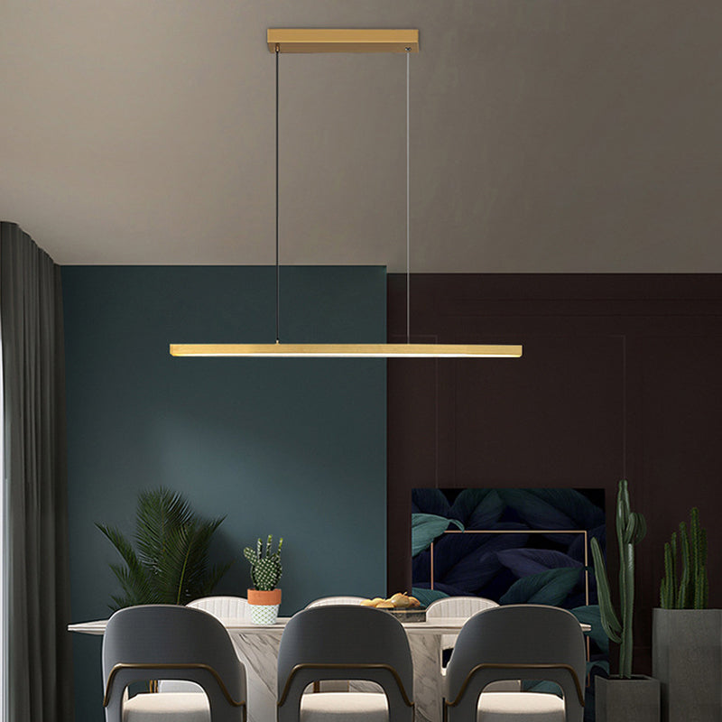 1 Light Modern Style LED Island Light Minimalism Linear Hanging Lighting Fixture