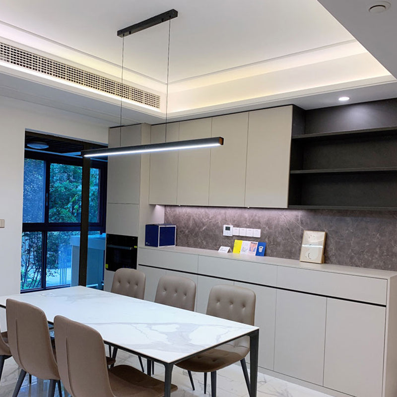 Lámpara de lámpara de techo nórdica LED moderno Luz lineal largo para comedor para comedor