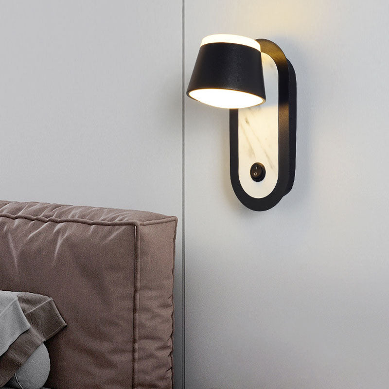 Moderne 1 leichte LED -Wandleuchten Metall Drehwandmontiertes Licht für Bett