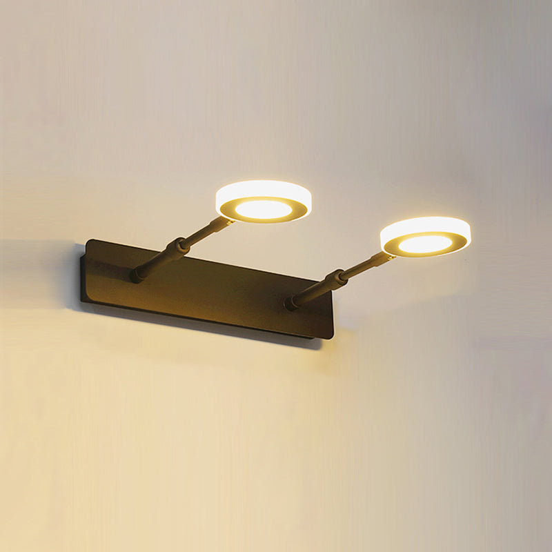 Modern Simple Mirror Lamp Fixture LED Round Makeup Mirror Lamp for Bathroom Toilet