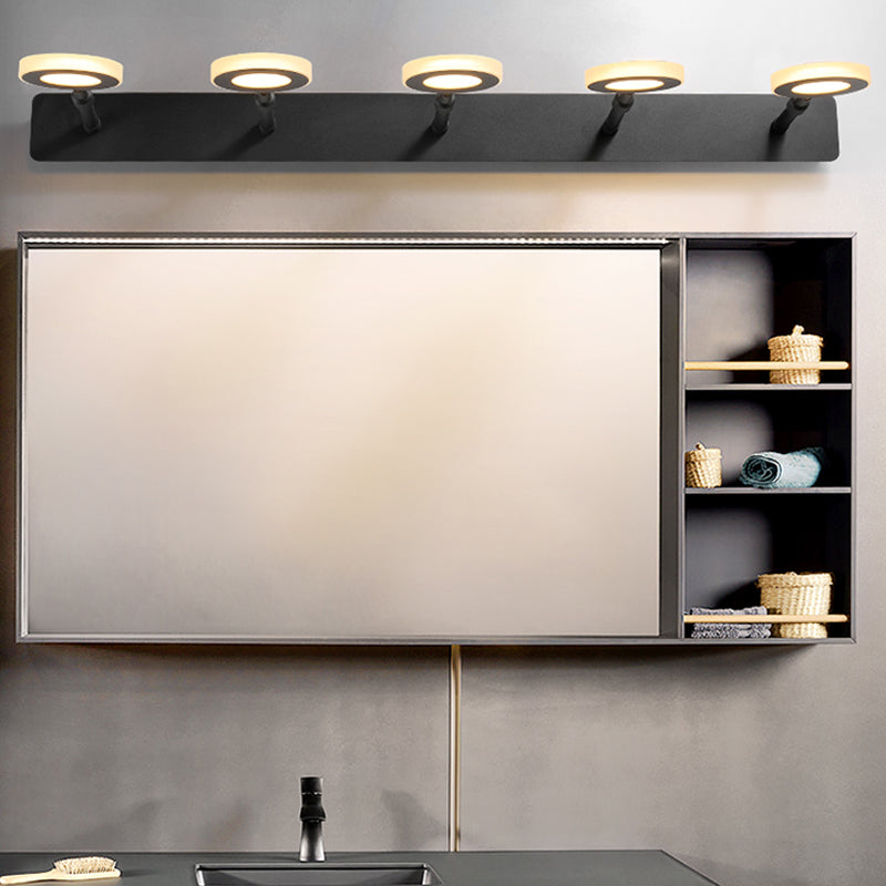 Modern Simple Mirror Lamp Fixture LED Round Makeup Mirror Lamp for Bathroom Toilet