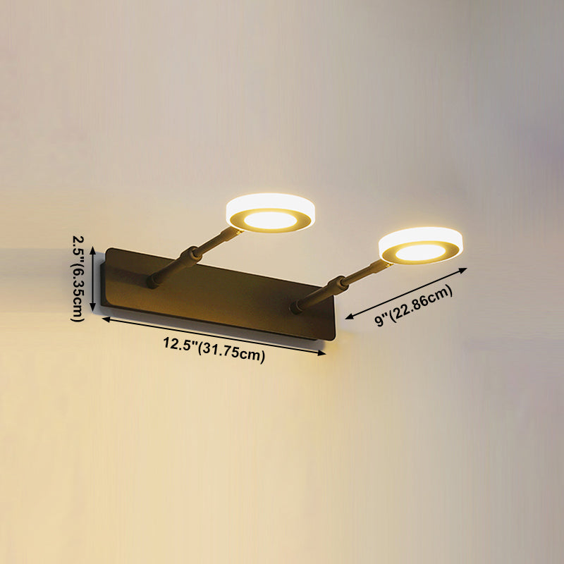 Modern Simple Mirror Lamp Fixture LED Round Makeup Mirror Lamp for Bathroom Toilet