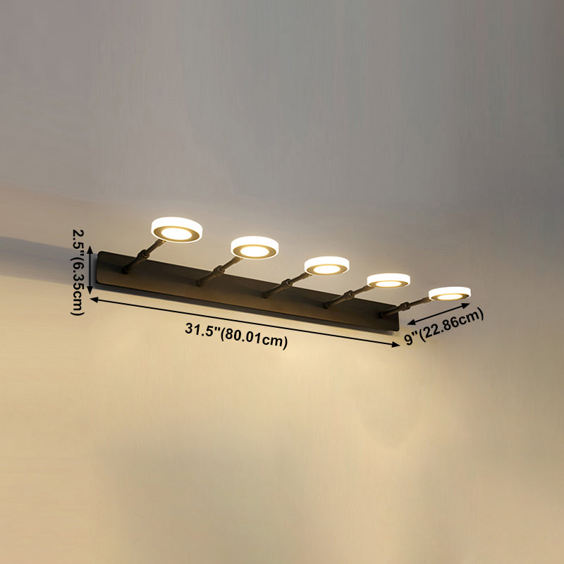 Modern Simple Mirror Lamp Fixture LED Round Makeup Mirror Lamp for Bathroom Toilet