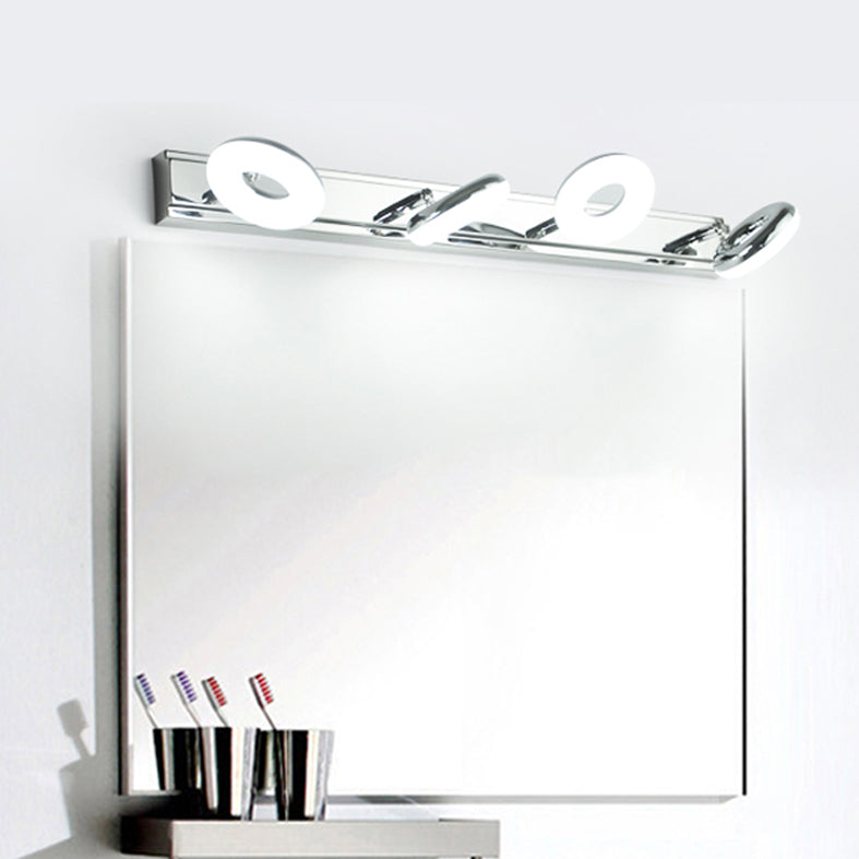 Lámpara de espejo simple moderno lámpara de espejo de acero inoxidable de acero inoxidable luz de espejo de maquillaje ajustable para baño