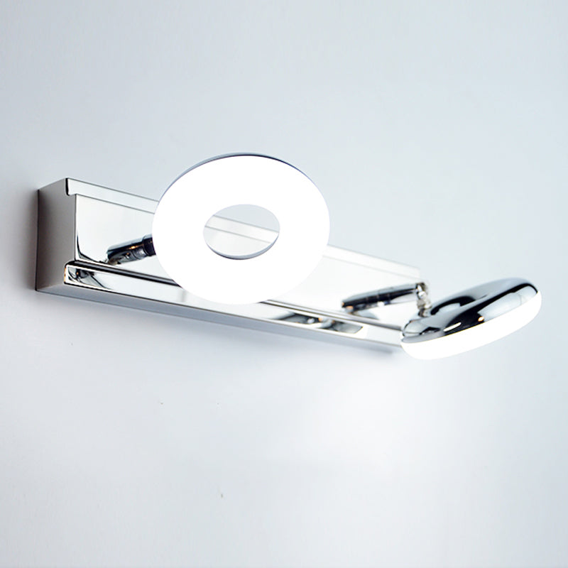 Lámpara de espejo simple moderno lámpara de espejo de acero inoxidable de acero inoxidable luz de espejo de maquillaje ajustable para baño