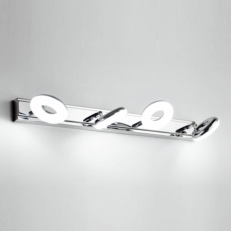 Lámpara de espejo simple moderno lámpara de espejo de acero inoxidable de acero inoxidable luz de espejo de maquillaje ajustable para baño