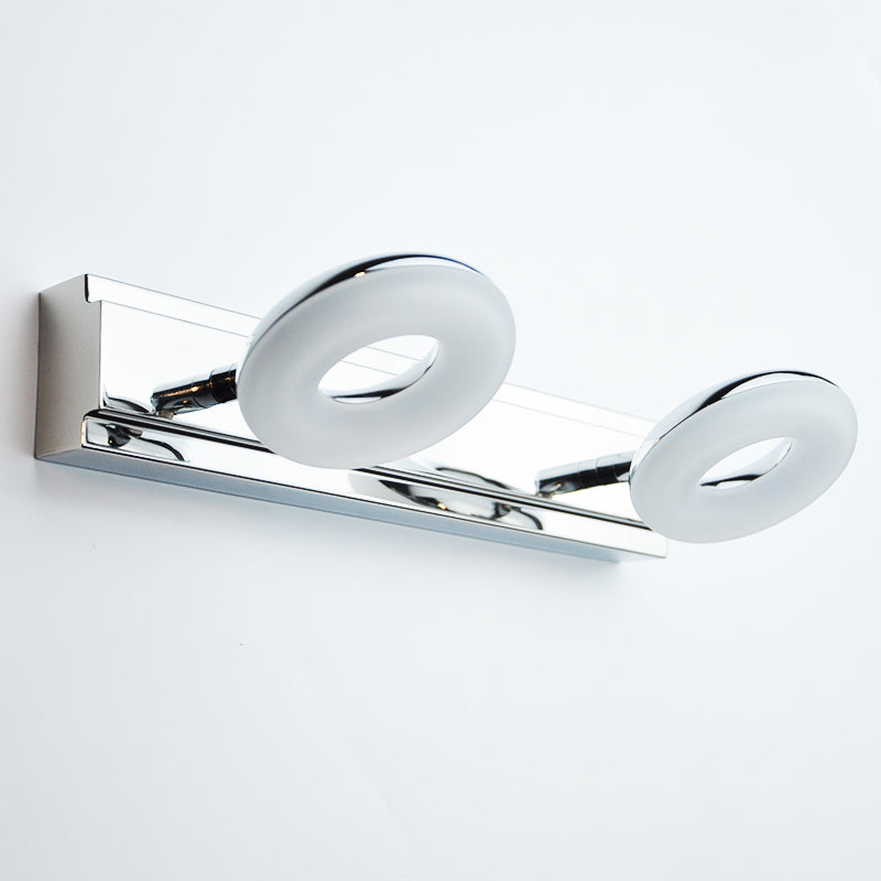 Lámpara de espejo simple moderno lámpara de espejo de acero inoxidable de acero inoxidable luz de espejo de maquillaje ajustable para baño