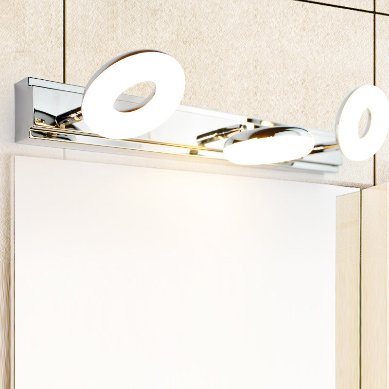 Lámpara de espejo simple moderno lámpara de espejo de acero inoxidable de acero inoxidable luz de espejo de maquillaje ajustable para baño