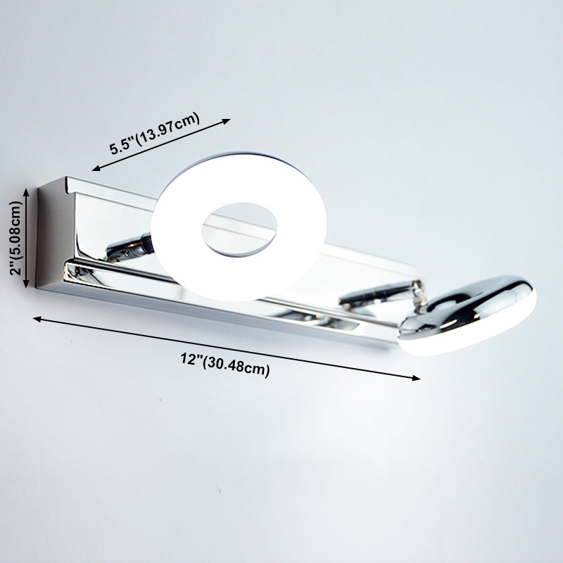 Lámpara de espejo simple moderno lámpara de espejo de acero inoxidable de acero inoxidable luz de espejo de maquillaje ajustable para baño