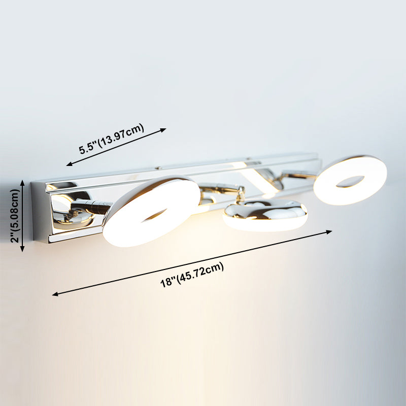 Lámpara de espejo simple moderno lámpara de espejo de acero inoxidable de acero inoxidable luz de espejo de maquillaje ajustable para baño