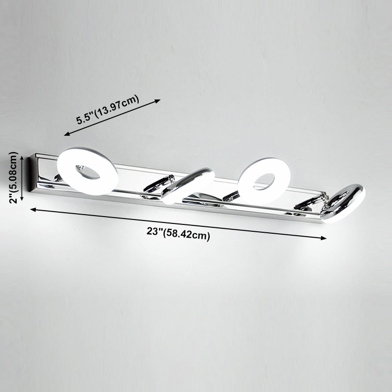 Lámpara de espejo simple moderno lámpara de espejo de acero inoxidable de acero inoxidable luz de espejo de maquillaje ajustable para baño