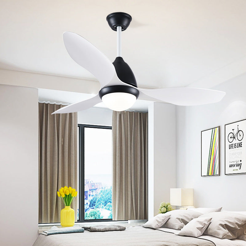 Black Dome Semi Flush Mount Modern Metallic LED Costa colgante Luz con 3 cuchillas blancas, 48 ​​"de ancho