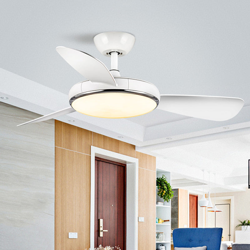 42 "W LED ACRYIC PLAFIER VAN LETUIRE MODERNIST MODERNISTRE BLANC ROUND RORD LAMPE SEMI FLUSH LAMPE AVEC 3 lames