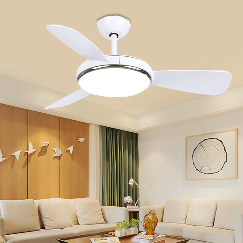 42 "W LED ACRYIC PLAFIER VAN LETUIRE MODERNIST MODERNISTRE BLANC ROUND RORD LAMPE SEMI FLUSH LAMPE AVEC 3 lames