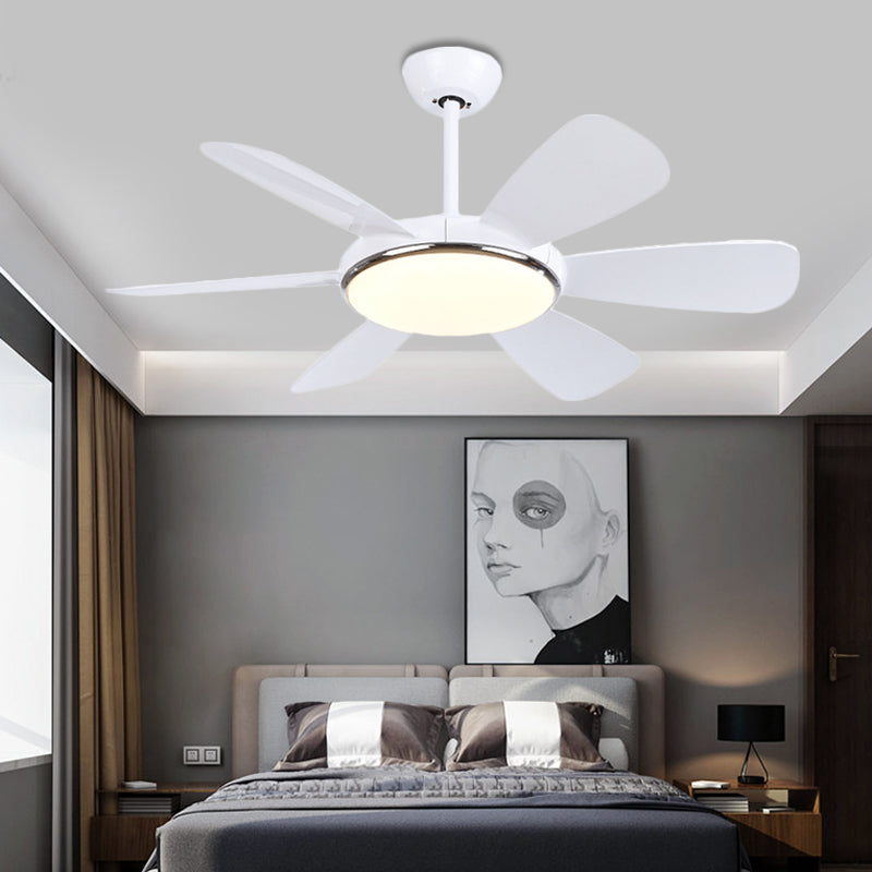 Acrílico Círculo colgante Pense Light Modernismo dormitorio 6 lámpara de semi descarga LED en blanco, 42 "de ancho