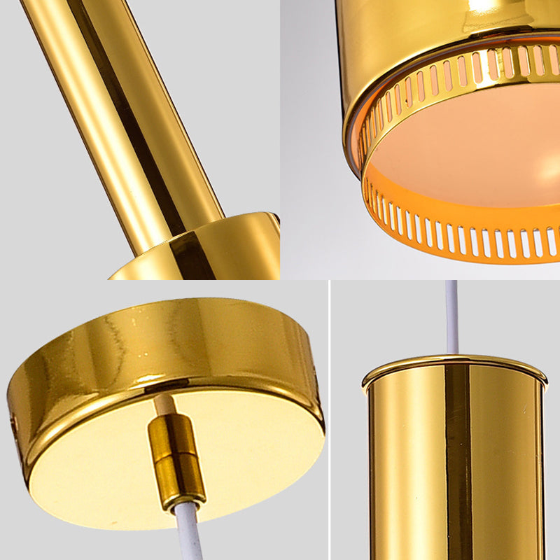 Modern Artistic Single Pendant Light Electroplate Metal Hanging Lamp with Iron Shade