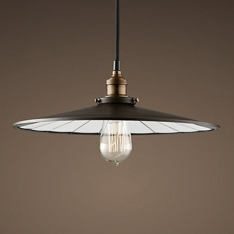 Black Tapered Bar Pendant Light in Industrial Retro Style Wrought Iron Hanging Lamp