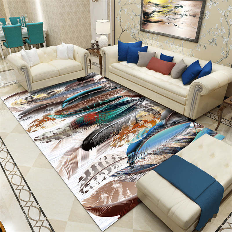 Funky polyester tapijt Modern Plant Print Area Tapijt Woonkamer Tapijt met niet-slipachter