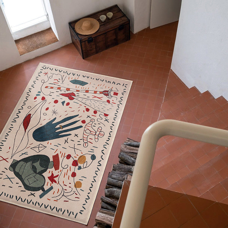 Bruin abstract print tapijt polyester modern tapijt wasbaar tapijt voor salon