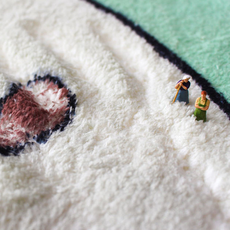 Beige moderne tapijten polyester curve binnen tapijt niet-slip achterste tapijt voor woonkamer