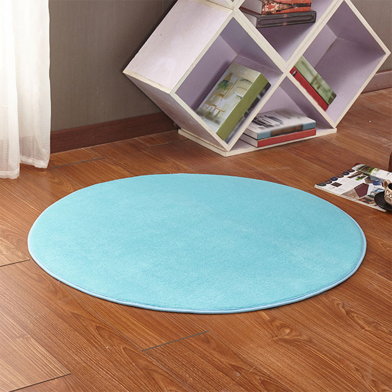 Tapis moderne à shag ordinaire rond Polyester tapis intérieur