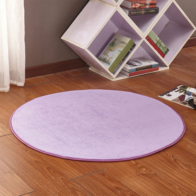 Tapis moderne à shag ordinaire rond Polyester tapis intérieur