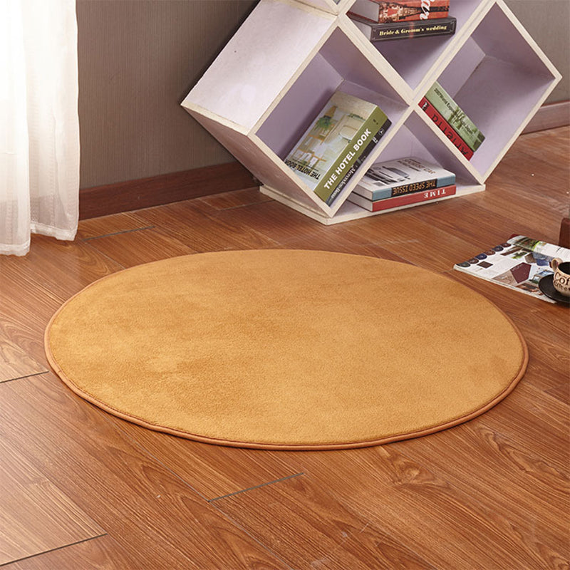 Tapis moderne à shag ordinaire rond Polyester tapis intérieur