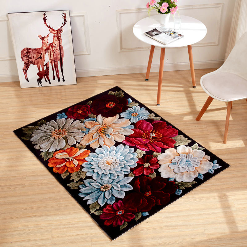 Roze woonkamer tapijt bloemenpatroon polyester gebied tapijt niet-slip achterste ruggebied tapijt