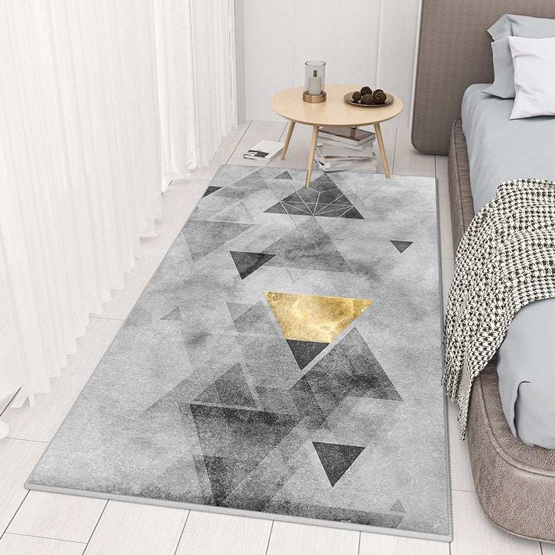 Donkergroene moderne tapijten polyester lijn tapijt vlekbestendig tapijt voor woonkamer