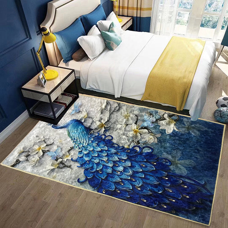 Stijlvol rood gebied Rug bloempatroon polyester gebied tapijt vlekbestendig vloerkleed voor slaapkamer