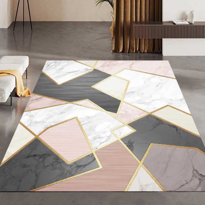 Prachtig tapijt Modern contrastpaneel Tapijtpolyester tapijt met niet-slipachter