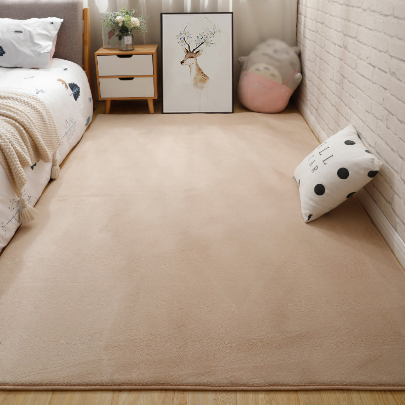 Simplicity Area Rug Modern Plain Area Carpet Polyester Stain Resistant Carpet for Living Room