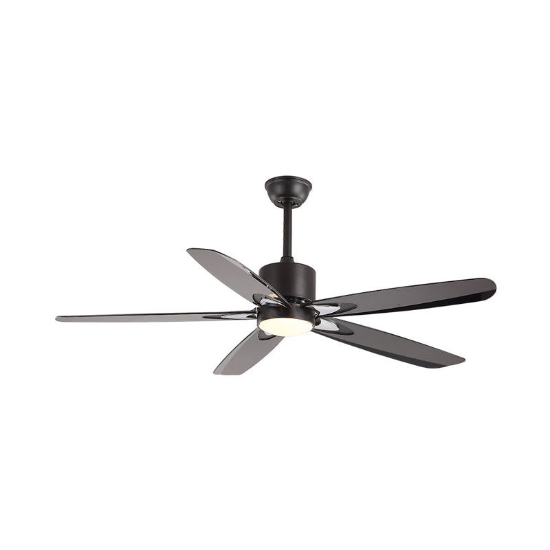 55,5 "W LED Semi Flush Mount Contemporary Circle Metallic Hanging Deckenventilator Beleuchtung in Schwarz für Schlafzimmer, 5 Klingen