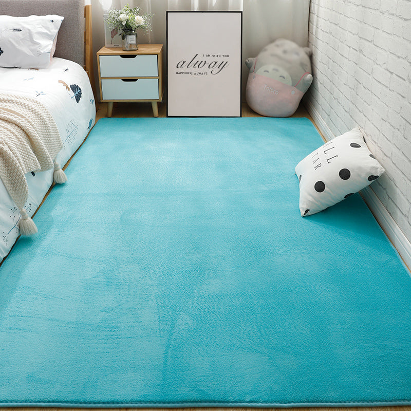 Contemporary Plain Rug Casual Polyester Carpet Non-Slip Area Rug for Living Room
